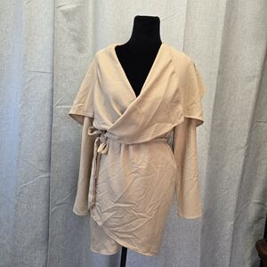 Primi Women's Beige Wrap Duster Long Sleeve Cardigan Size Small